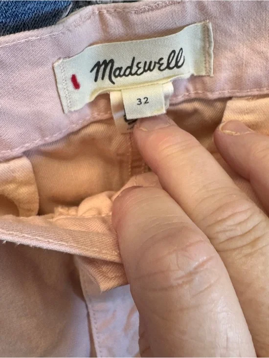 Madewell Women's Size 32 Pink Garment Dyed Low Slung Straight Cargo Pants - Picture 9 of 10